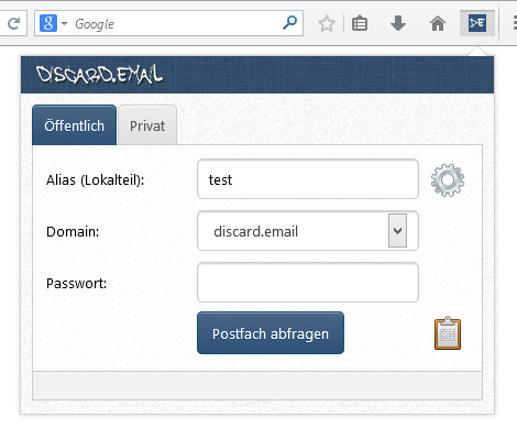 Firefox Add-on of Discard.email